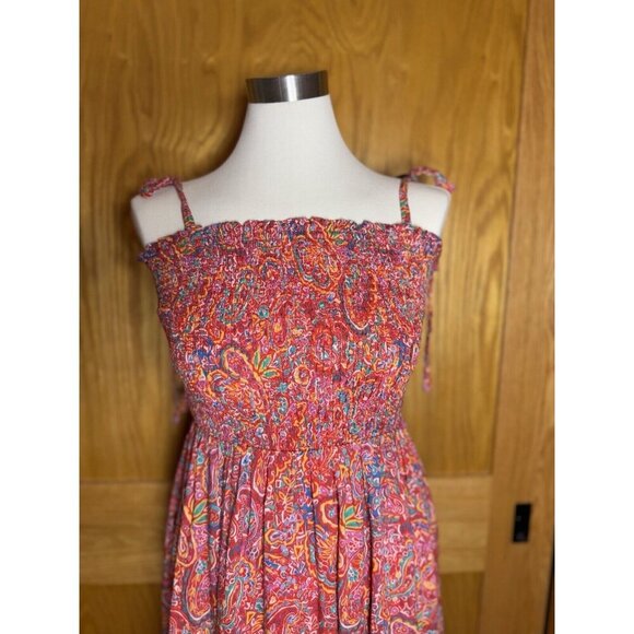Vici Collection Colorful Paisley Print Smocked Maxi Dress Sz XL - Picture 7 of 13